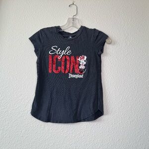 Disneyland Style Icon Minnie Mouse T-Shirt, Black With Red, Size M, Girls